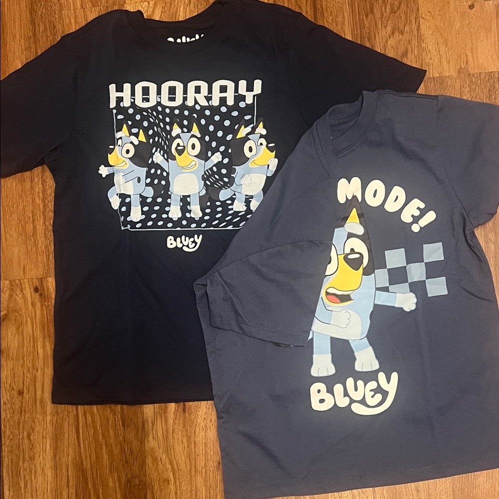 Bluey Kids T-Shirt Set - Navy and Charcoal